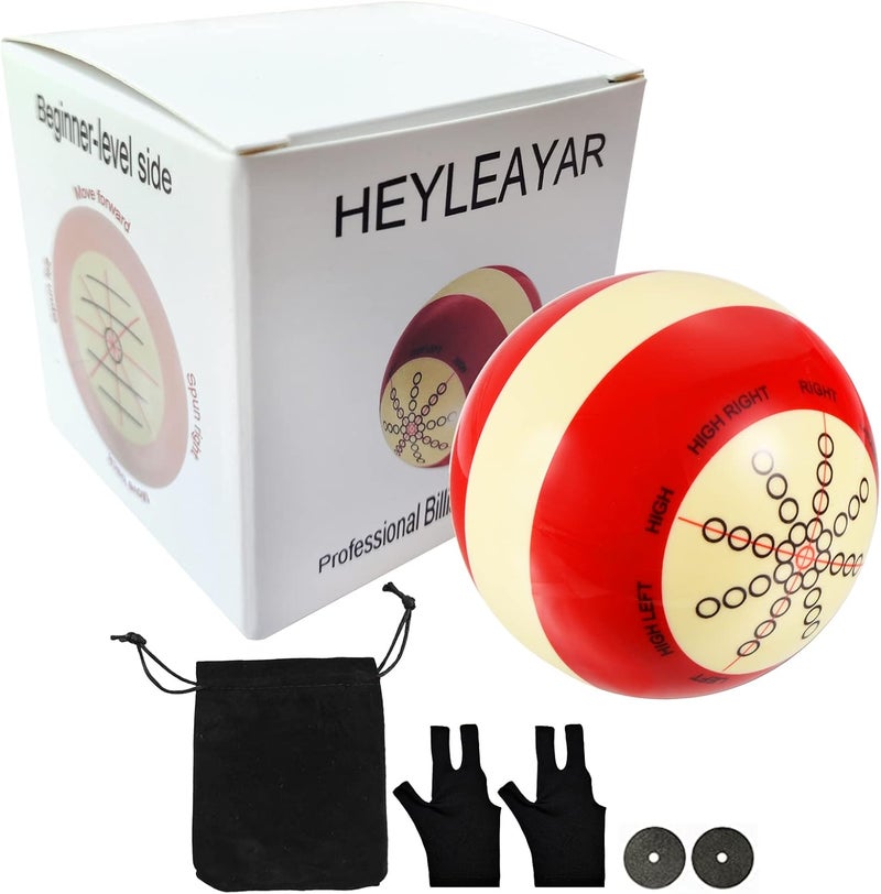 HEYLEAYAR Professional Billiard Training Cue Ball Pool Cue Ball Practice Training Artifact with Billiard Gloves,Pool Ball Bag,Billiard Accessories Used in American Billiards Eight Balls - Image 1